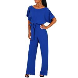 NaLatia Damen Elegant Jumpsuit Overall Hosenanzug Playsuit Romper Festlich Sommer O-Ausschnitt von NaLatia