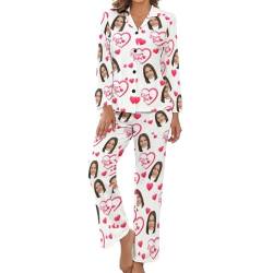 Naispanda Personalisierte Frauen Pyjama Set mit Foto Gesicht Personalisiert Foto PJs für Frauen Nachtwäsche Sets für Frauen von Naispanda