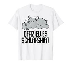 Offizielles Schlafshirt Pyjama Nashorn Rhino Rhinozeros Fun T-Shirt von Nashorn Rhino Rhinozeros Geschenkidee Langschläfer