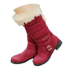 Nasliana Winterstiefel Schneestiefel für Damen Winterschuhe Schneeschuhe mit Warm Gefütterte Outdoor Wanderschuhe Trekkingschuhe Wanderstiefel Winterboots Rutschfeste Schneeboots Langschaft Boots 2024 von Nasliana