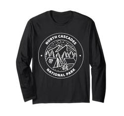 North Cascades National Park Camp Mountain Fire Tree Moon Langarmshirt von National Park Camp Mountain Fire Tree Moon Star