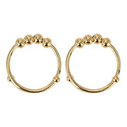Stressabbau-Ring, verstellbar, exquisiter Spinner-Ring, Angstabbau-Ring, Daumenring mit 2 Perlen für Teenager, Männer, Frauen, Büro von Natudeco