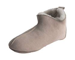 Naturasan Lammfell-Hausschuh für Damen und Herren, warm gefütterte Hüttenschuhe/Mokassin mit weicher Ledersohle, superleicht und bequem, Sondermodell HS-07 (40 EU, Beige (Sand) / White) von Naturasan