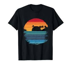 Damen Sonnenuntergang Retro Vintage Sonne Casual Grafik T-Shirt von Nature Camping Outdoors Hiking Free Spirit