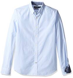 Nautica Herren Long Sleeve Vertical Stripe Shirt Button Down Hemd, Light Haze, X-Groß von Nautica