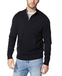 Nautica Herren Men's Quarter-Zip Sweater Pullover, True Black, Groß von Nautica