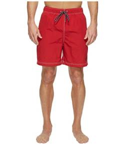 Nautica Herren Solide, schnell trocknende Badehose mit klassischem Logo Schwimm-Slips, Nautisches Rot, XX-Large von Nautica