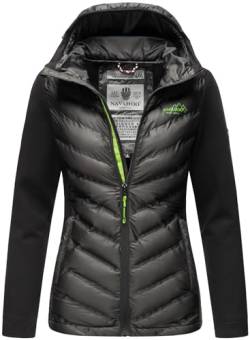 Navahoo Damen Fleece Hybrid Jacke Wanderjacke Kapuzenjacke B852 [B852-Nimm-Schwarz-Gr.L] von Navahoo