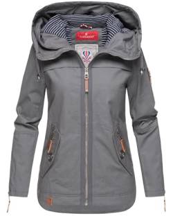 Navahoo Damen Jacke Frühling Übergangsjacke Parka Mantel Kapuze B692 [B692-Wek-Anthrazit-Gr.XS] von Navahoo