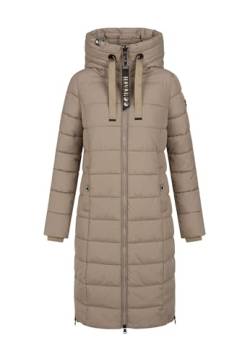 Navahoo Damen Winterjacke (XS-3XL) - Wind- & Wasserabweisend, große Kapuze, seitliche Gehschlitze, Steppmantel, Warme Jacke Frauen - N036 (XXL, Tau-Grey) von Navahoo