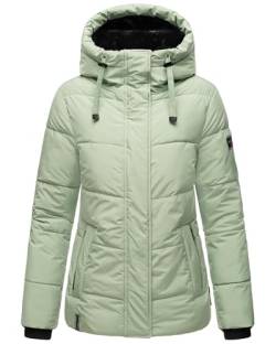 Navahoo Damen Winterjacke Steppjacke warm mit Kapuze Sag ja XIV Smokey Mint Gr. XL von Navahoo