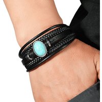 Nebelmeer Wickelarmband Individuelles, modisches handgefertigtes Armband aus künstlichen, Steinen, Lederarmband, Armreif und Schmuckstück von Nebelmeer