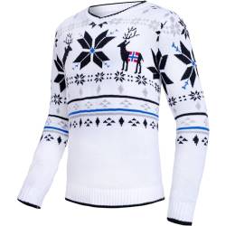 Nebulus Herren Pullover Breen, Warmer Pullover, schicker Pullover im Norweger-Style, weiß - L von Nebulus