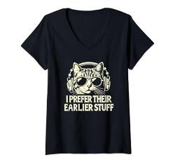 Damen Musikband "I Prefer Their Earlier Stuff Cat Festival" T-Shirt mit V-Ausschnitt von Nerrrdy
