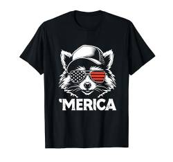 USA 'Merica Raccoon 4. Juli, lustig, patriotisch T-Shirt von Nerrrdy