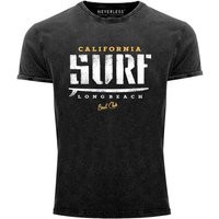 Neverless Print-Shirt Cooles Angesagtes Herren T-Shirt Vintage Shirt California Surf Aufdruck Used Look Slim Fit Neverless® mit Print von Neverless