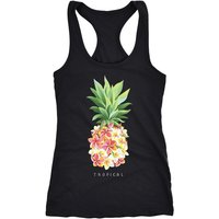 Neverless Tanktop Damen Tank-Top Ananas Blumen Pineapple Flowers Tropical Summer Paradise Racerback Neverless® von Neverless