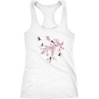 Neverless Tanktop Damen Tank-Top Cherry Tree Birds Kirschblüten Vögel Racerback von Neverless