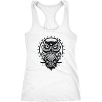 Neverless Tanktop Damen Tank Top Tanktop Eule Mandala Owl Racerback Trägershirt von Neverless