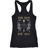 Neverless Tanktop Damen Tank-Top Tiger Motiv Totenkopf India Spirit Schriftzug Indien Fashion StreetstyleRacerback Neverless® von Neverless