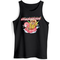 Neverless Tanktop Herren Tank-Top Teddy Schriftzug Fun Addicted Sommer Spaß Fashion Stre mit Print von Neverless