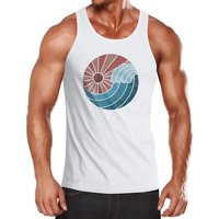 Neverless Tanktop Herren Tank-Top Welle Wave Sonne Sommer Retro Vintage Printshirt Muskelshirt Muscle Shirt Neverless® mit Print von Neverless