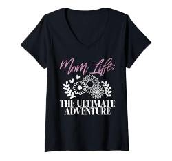 Damen Mom Life das ultimative Abenteuer Neue Mama T-Shirt mit V-Ausschnitt von New Mom Gifts