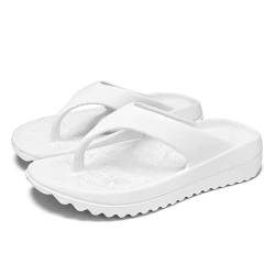 New front Badeschuhe für Damen Cozy Slides Women Slipper Badelatschen Flipflops Sommer Hausschuhe Pantoffeln für Wandern Strand Beach Surfen Indoor Outdoor Beach Schwimm, Weiß, 43-44 von New front