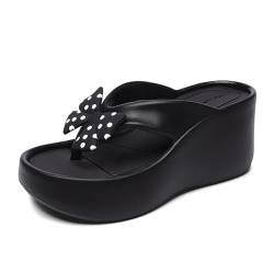 New front Damen Badelatschen Sommer Hausschuhe Flipflops wolke Schlappen Pantoffeln Cozislides für Wandern Freizeit Dating Strand Urlaub Schwimm Pools Wasserpark, Schwarz, 39-40 von New front