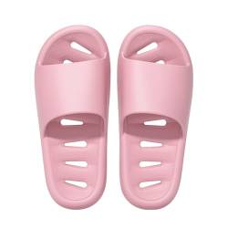 New front Damen sommer Hausschuhe Badeschuhe Mädchen Badelatschen Slippers Pantoletten weiche wolke Badeschlappen für Wandern Schwimm Baden Indoor Outdoor Strand Urlaub Wasserpark, Rosa, 43-44 von New front