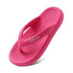 New front Sommer Damen Flipflops Zehentrenner Cozy Slides Weiche Hausschuhe Slippers Pantoffeln für Strand Wandern Freizeit Beach Surfen Schwimm Pools Wasserpark, Rosarot, 35-36 von New front