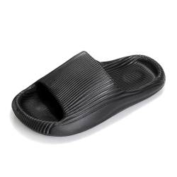 New front sommer Damen Hausschuhe Women Pantoffeln Badelatschen Badeschuhe Slipper Schlappen für Wandern Strand Urlaub Schwimm Pools Surfen Beach Wasserpark Freizeit, Schwarz, 36-37 von New front