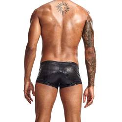 Boxershorts Herren Unterwäsche Slip Wetlook Sexy PU Leather Unterhosen Leder Dessous Bequeme Männer Kurze Hosen Bulge Pouch Slips Hipster Briefs Freizeit Shorts Boxer Retroshorts Erotische Reizwäsche von Newanna