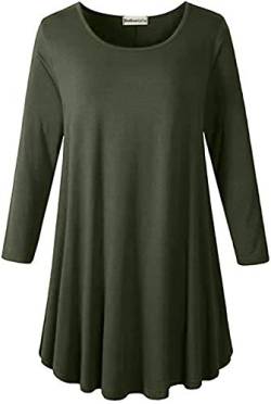 Newbestyle Damen Sommer T-Shirts 3/4 Ärmel Asymmetrisch Tunika Bluse Tops von Newbestyle