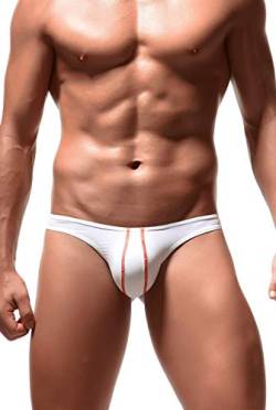 Newsywell Herren Eisseide Tanga Bulge Fashion Männer Micro Männer Bikinis für Herren Low Rise Briefs Unterwäsche Weiß X-Large von Newsywell