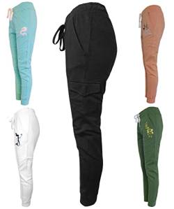 NexGen Outfits Premium Slim Fit Jogginghose für Damen Hochwertige Baumwolle, Stretchmaterial, Stickerei, mit Seiten Tasche, XS S M L XL 2XL von NexGen Outfits