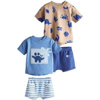 Next T-Shirt & Shorts Baby-T-Shirts und Shorts im Set, 4er-Pack (4-tlg) von Next
