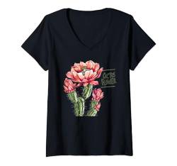 Damen Schönes Kaktusblumenkostüm für Mann und Frau T-Shirt mit V-Ausschnitt von Nice Cactus Flower Outfit