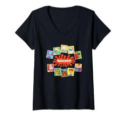 Damen Nickelodeon Made In The 90's Multi Franchise Box Up T-Shirt mit V-Ausschnitt von Nickelodeon