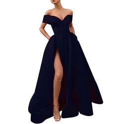 Nidddiv Abendkleid Damen Lang Trägerloses Ballkleider Cocktailkleid Damen Elegant Mit Schlitz Maxikleid Partykleid Bodenlang Brautkleider Hochzeitskleider Schwarz Partykleider Ballkleid Abendkleider von Nidddiv