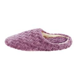 Nidddiv Hausschuhe Damen Sommer Haus Hausschuhe Schuhe Slipper Blume Damen Indoor Slip On Schnee Casual Damen Slipper Winter Hausschuhe Frauen Memory Foam, violett, 37.5 EU von Nidddiv