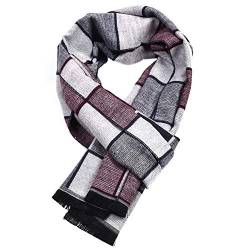 Nidddiv Schal Mit Knopf Damen Herren Klassischer Winte Strickschal Warmer Plaid Gestrickter Benutzerdefinierter Schal Kaschmir Deo Tücher (Red, One Size) von Nidddiv