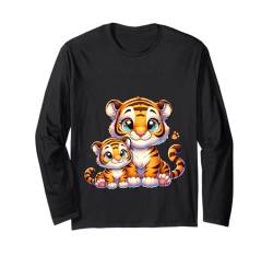 Süße Tiger Mamma Und Baby Tiger Langarmshirt von Niedliche Tiermotive Für Kinder Und Eltern