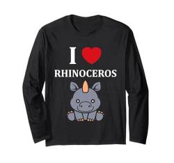 Lustiges Nashorn süßes einfaches i love Rhinoceros Langarmshirt von Niedliches Tier Nashorn Lustiges Nashorn