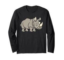 Lustiges Nashorn süßes einfaches kleines Nashorn Langarmshirt von Niedliches Tier Nashorn Lustiges Nashorn