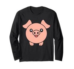 Lustige Schweine süßes einfaches kleines Schwein Langarmshirt von Niedliches Tierschwein , lustiges Schwein