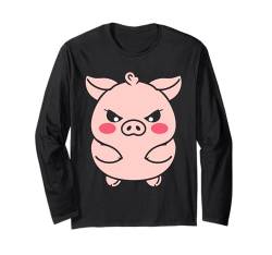 Lustige Schweine süßes einfaches kleines Schwein Langarmshirt von Niedliches Tierschwein , lustiges Schwein