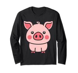 Lustige Schweine süßes einfaches kleines Schwein Langarmshirt von Niedliches Tierschwein , lustiges Schwein