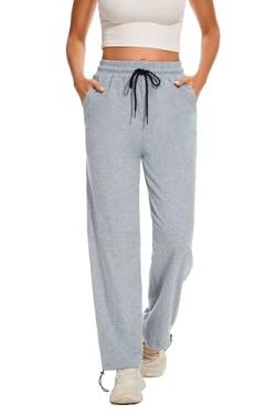 Nieery Jogginghose Damen lang baggy Baumwolle Damen Hosenbein verstellbar weiter geschnitt Trainingshose für Damen Haushose Sweatpants Sweathose Frauen Freizeitsporthose Sportbekleidung Fitness Hosen von Nieery