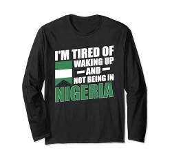 Nigerianische Flagge Langarmshirt von Nigerian Gifts for men and women